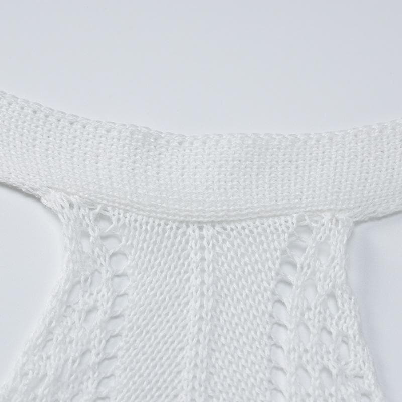 Crochet Halter Neck Fit and Flare Mini Dress