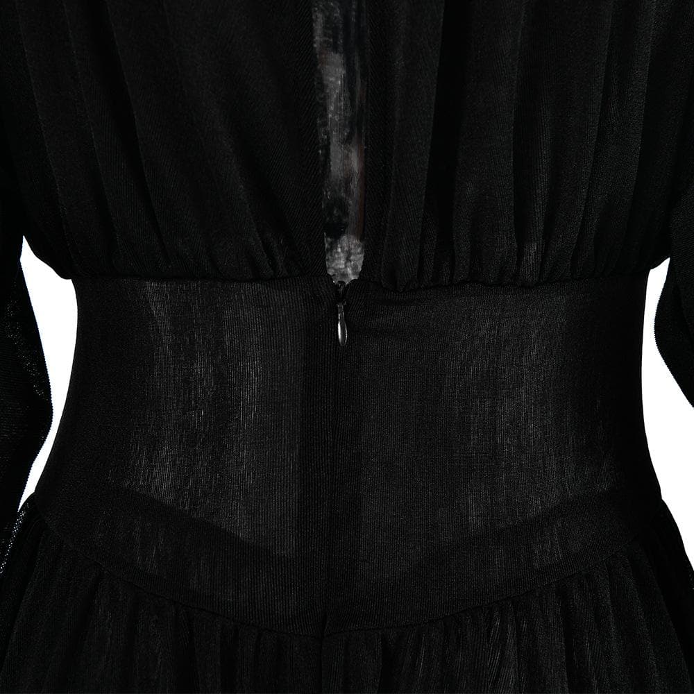 Boat Neck Long Sleeve Drop Waist Fit and Flare Mini Dress