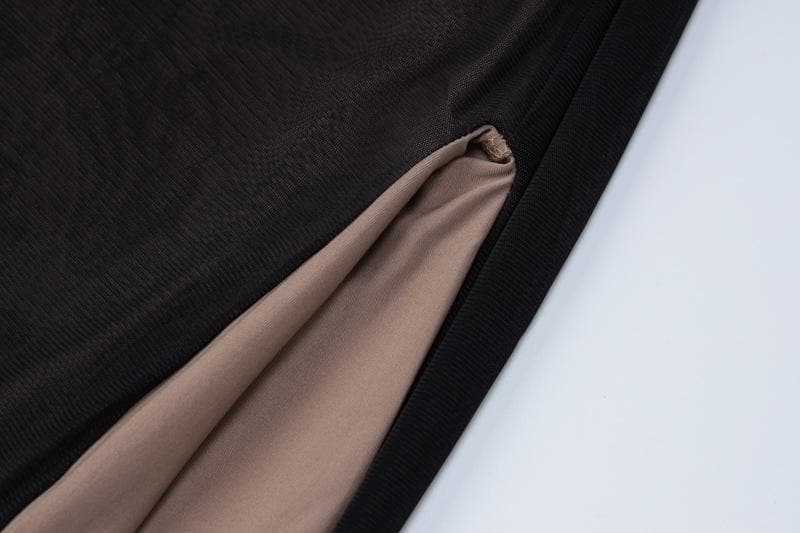 Slit mesh cross front hollow out ruched backless maxi dress 6