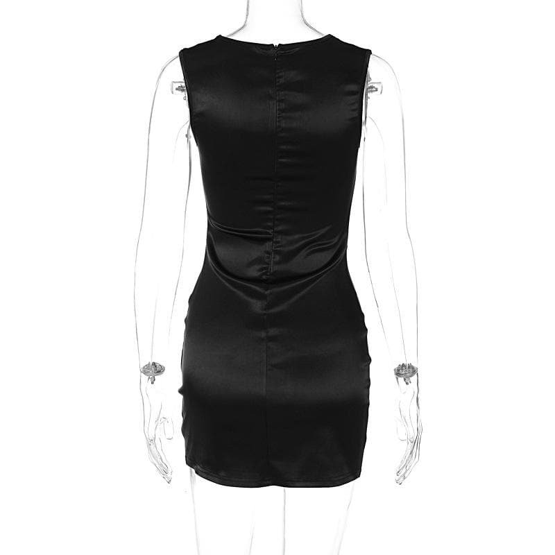 Corset Satin Sleeveless Bodycon Mini Dress
