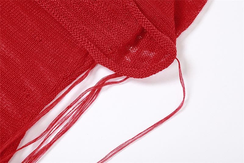 Hooded Sheer Ribbed Knit Sleeveless Bodycon Maxi Dress