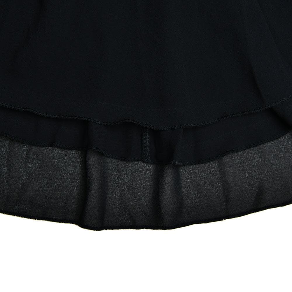 Turnover collar button long sleeve ruched zip-up chiffon mini dress - View 9