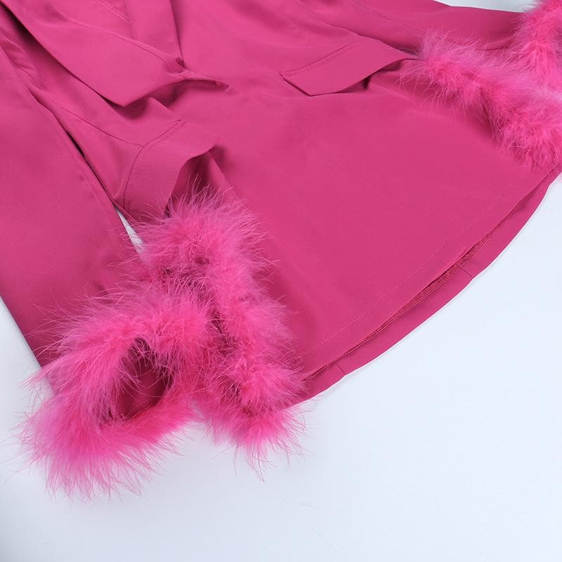 Feather turnover collar long sleeve v neck solid button mini dress 6