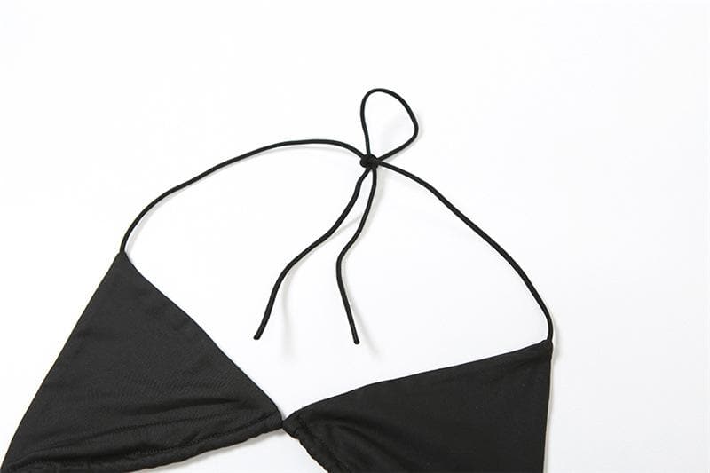 Sheer Mesh Cowl Neck Halter Backless Maxi Cover Up Dress 5