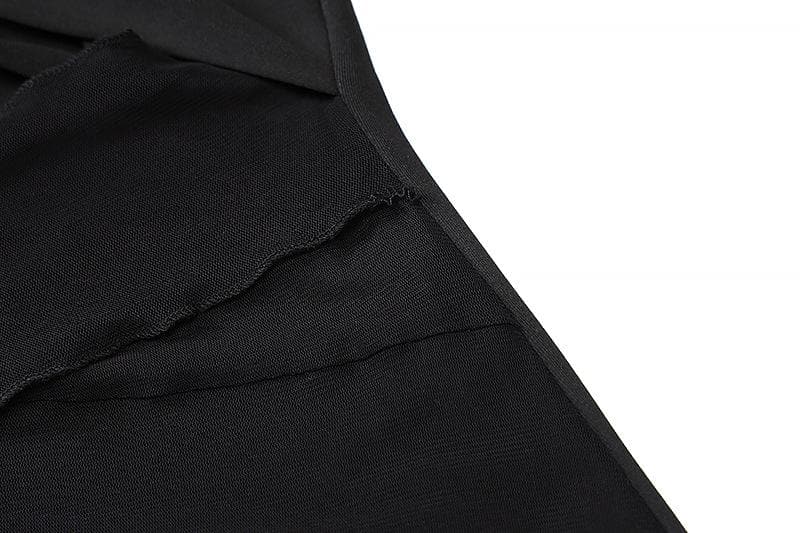 Halter Neck Long Sleeve Mesh Cut Out Twist Bodycon Mini Dress