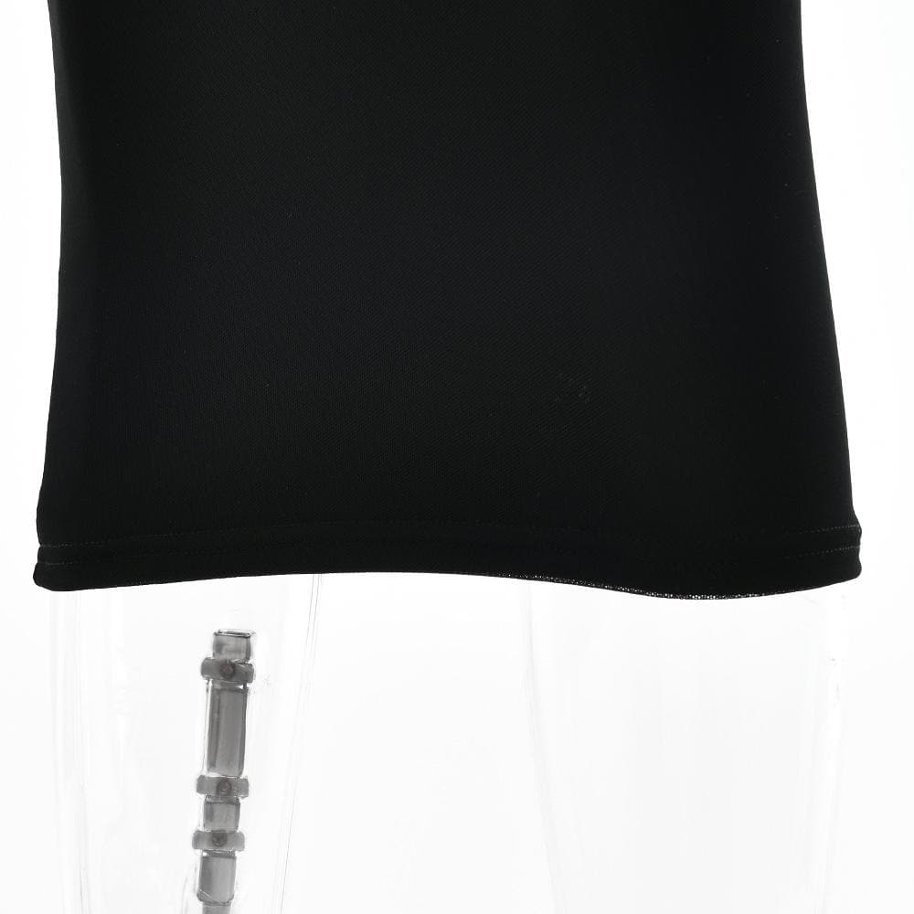 Sheer Mesh Long Sleeve Choker Strapless Bodycon Midi Dress