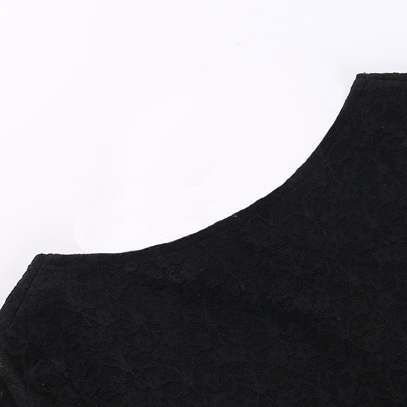 Lace solid long sleeve backless hollow out self tie mini dress 4