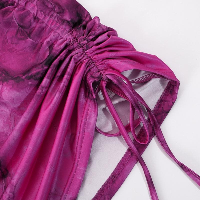 Halter Neck Corset Ruched Drawstring Backless Bodycon Mini Dress