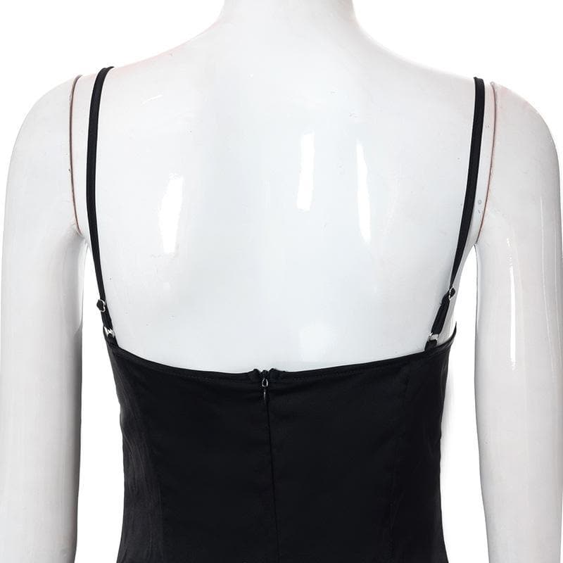 Hollow out mesh ruched zip up back dress 6