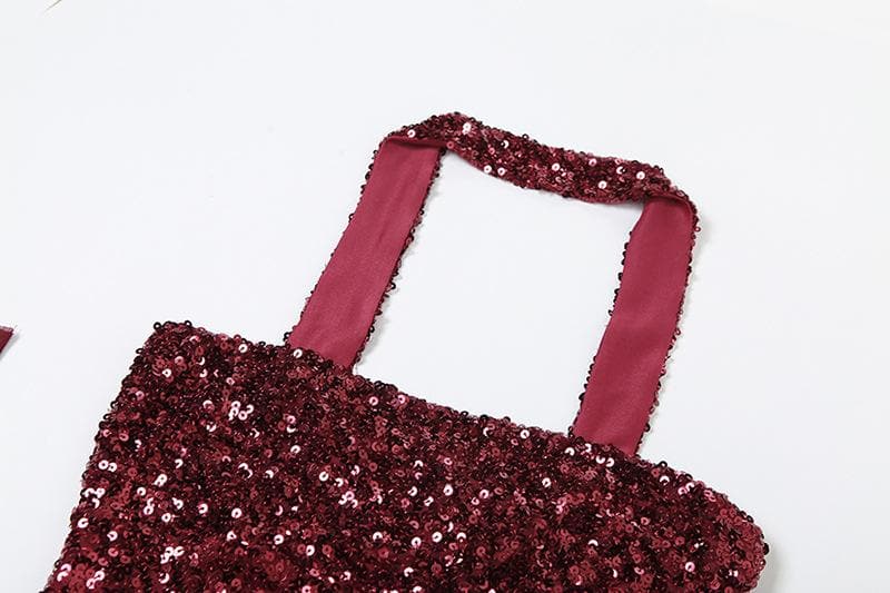Sequin Mesh Glove Halter Neck Bodycon Mini Dress