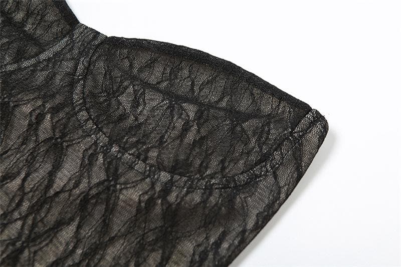 Lace gloves sweetheart neck backless tube midi dress 6