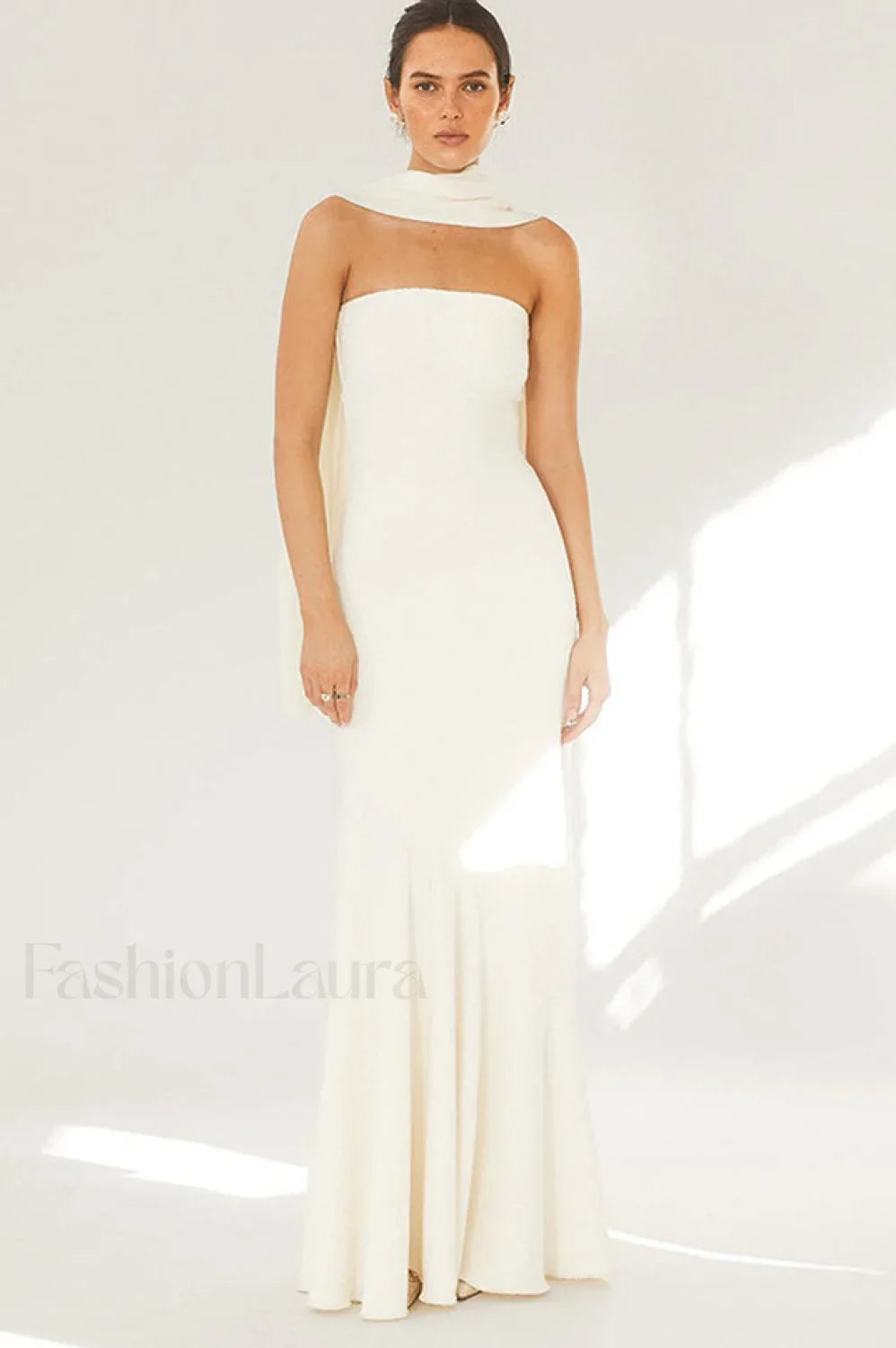 Juliana Elegant Maxi Dress S / White