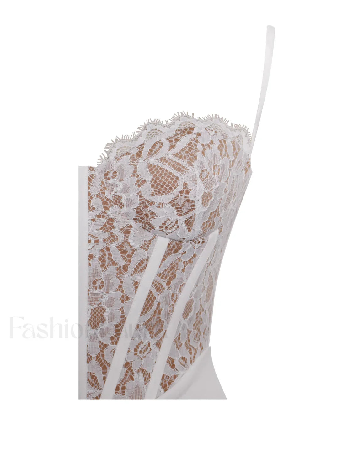 Junia White Lace Charming Corset Maxi Dress