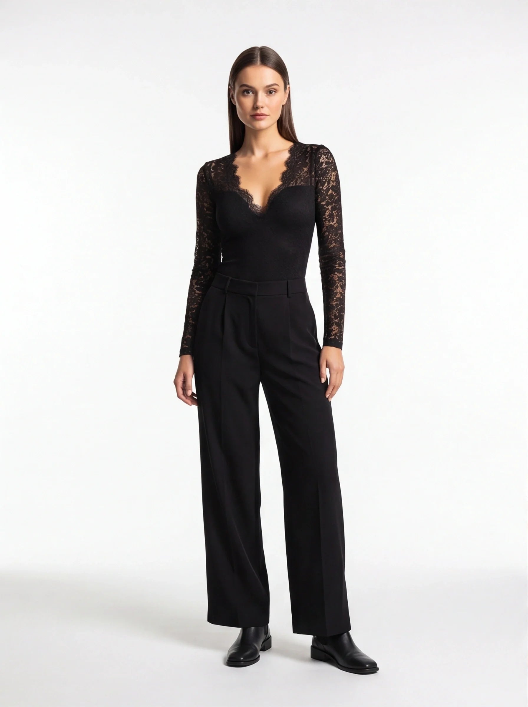 Elegant Sheer Long Sleeve Blouse with Button Details & Relaxed Fit