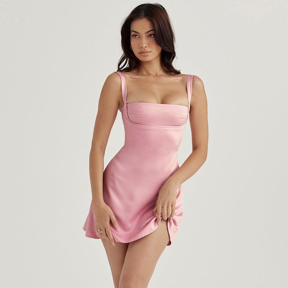 Balancing Satin Mini Dress - View 5