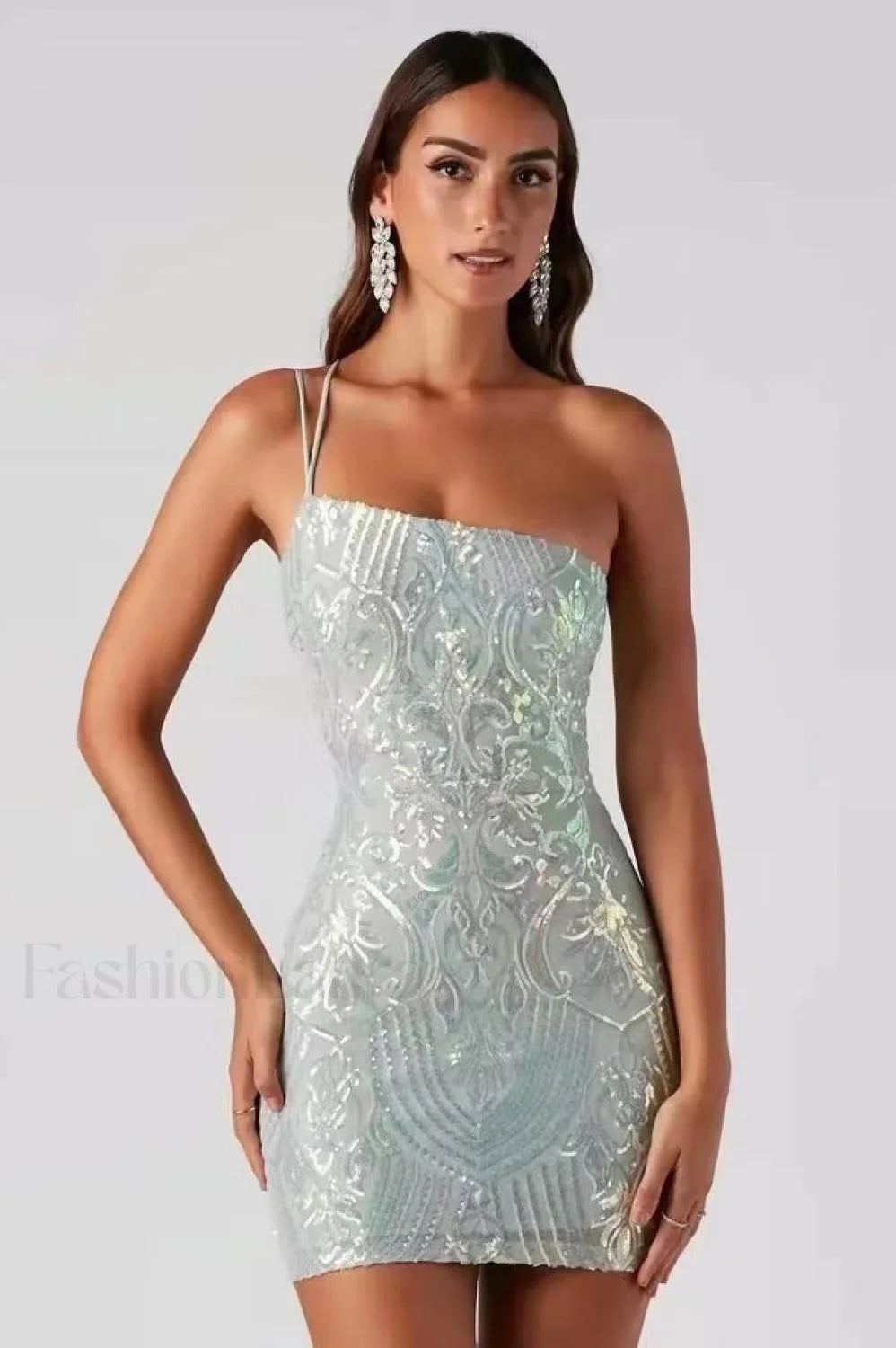 Karla Sequin Iridescent Charming Bodycon Party Dress