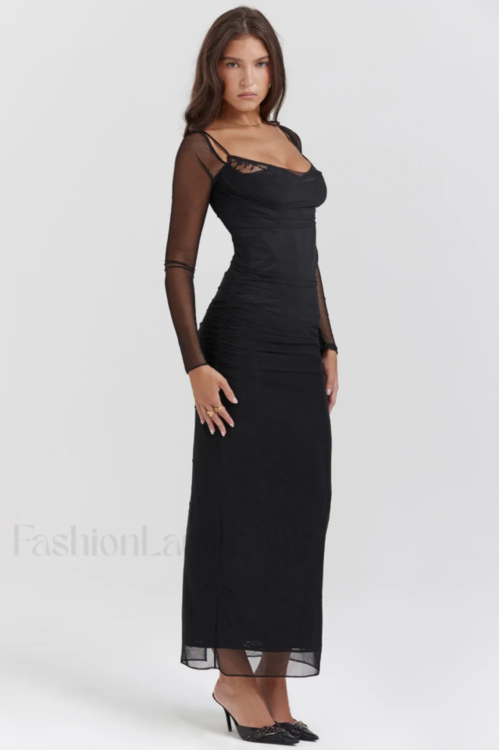 Katarina Black Stylish Maxi Dress