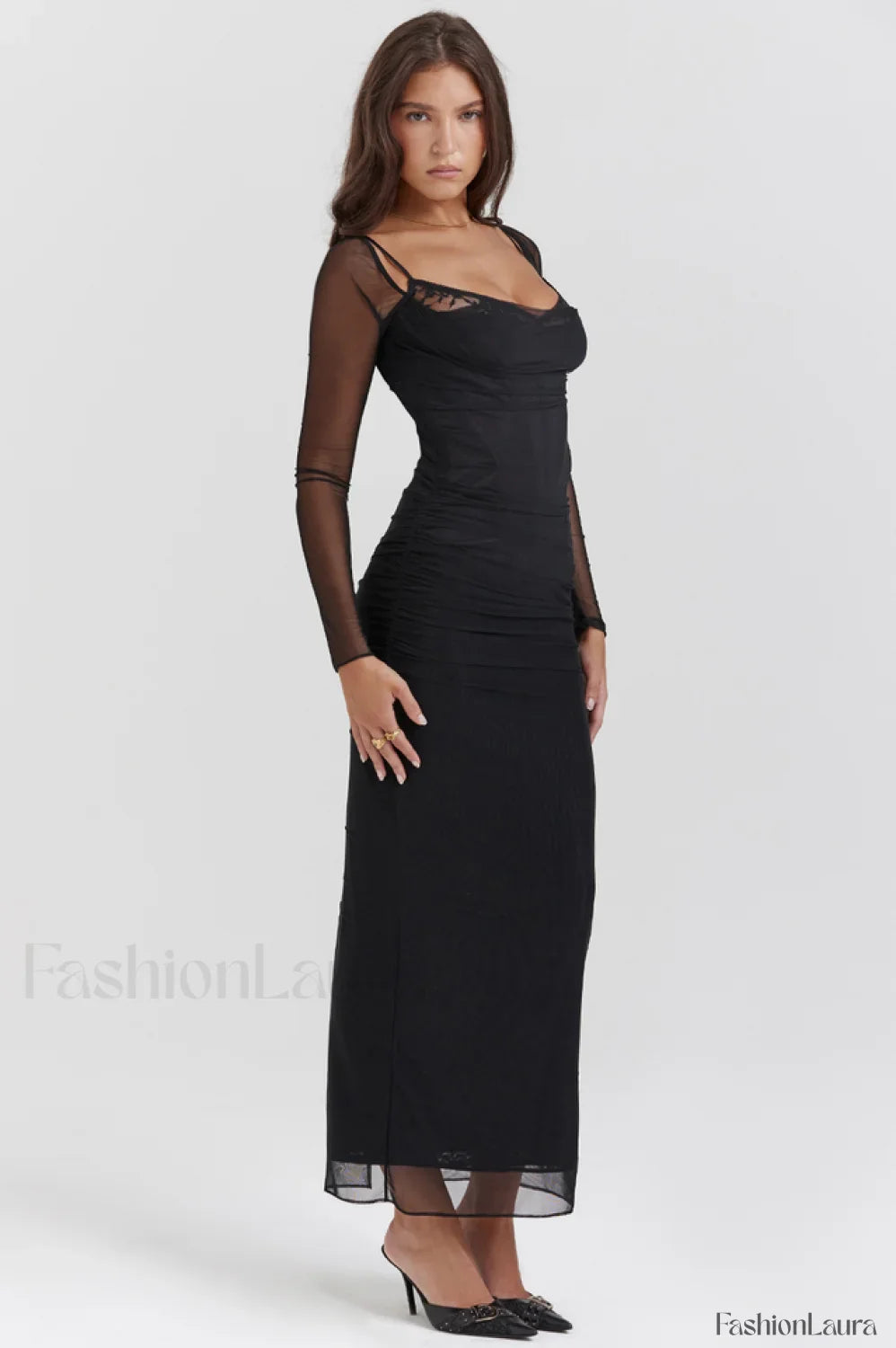 Katarina Black Stylish Maxi Dress