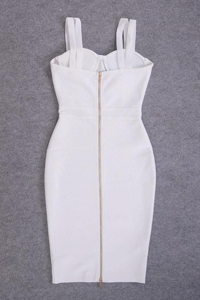 Kate Bandage Dress - White Pearl