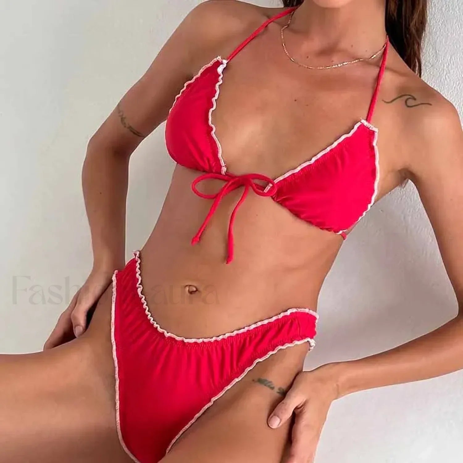 Kawaii Bow Frilled Bikini Set