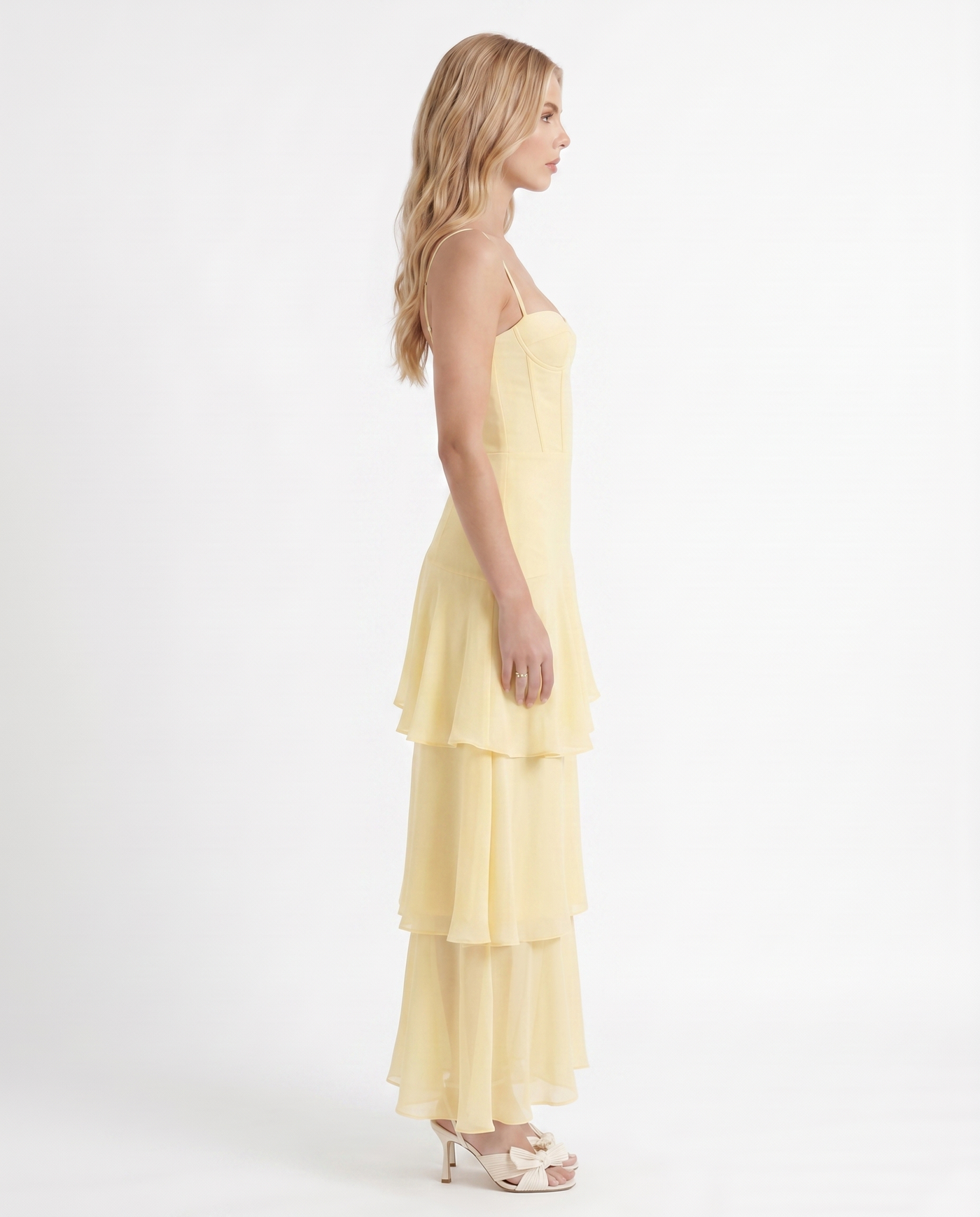 Sweetheart Corset Tiered Chiffon Maxi Dress 4