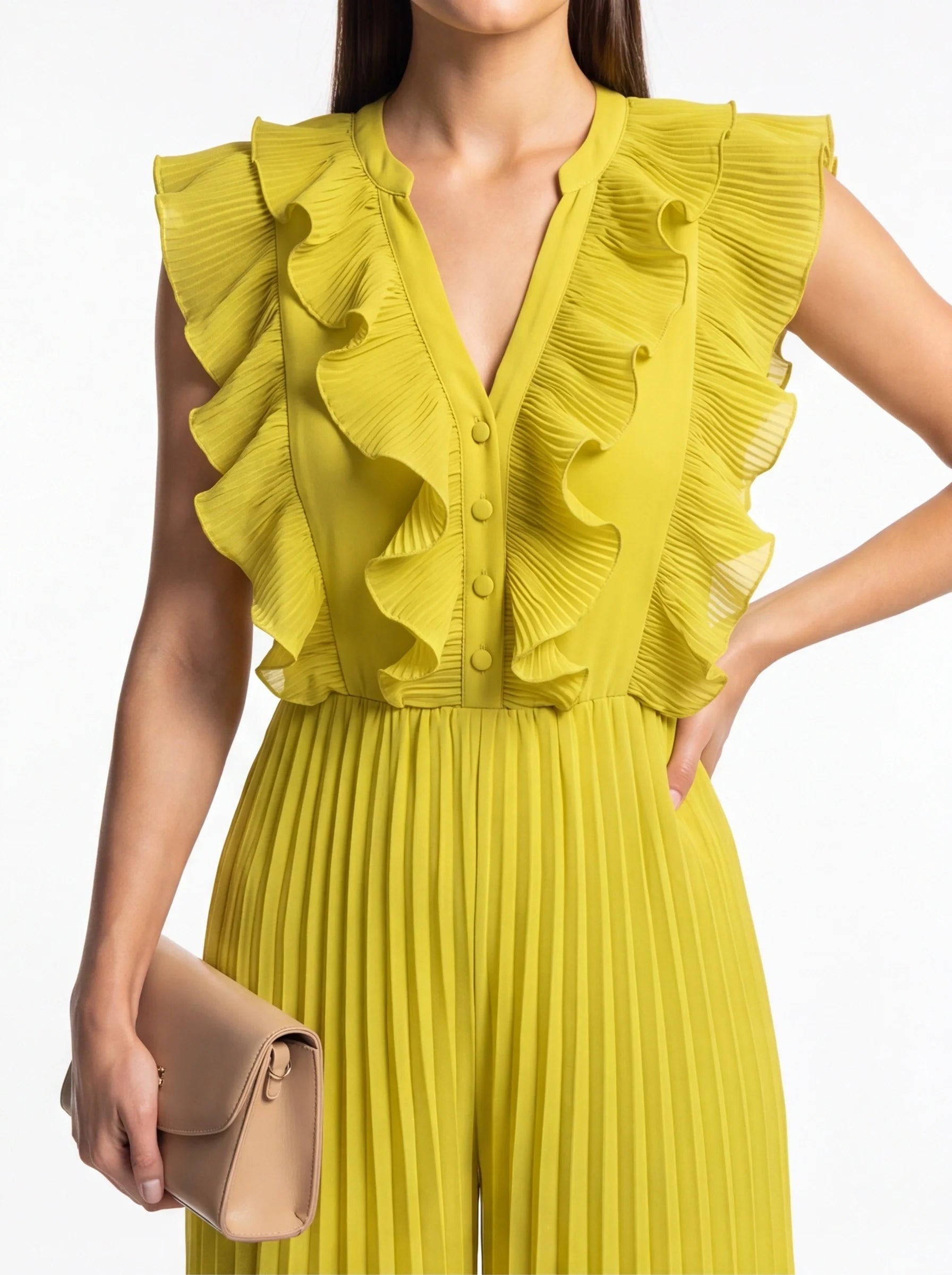 Lightweight Wide-Leg Jumpsuit with Pockets