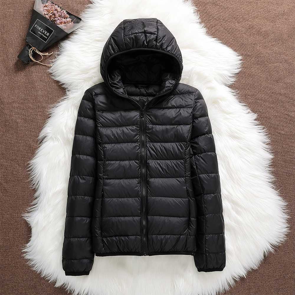 Hooded Zip Front Lightweight Packable Puffer Jacket
