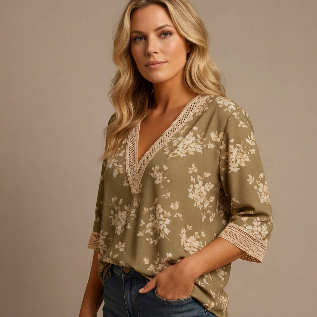 Elegant Ruffled Long Sleeve Blouse with Soft Fabric & Classic Fit - Jamota
