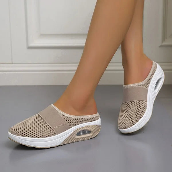 Mesh Slip On Air Cushion Platform Mule Sneakers