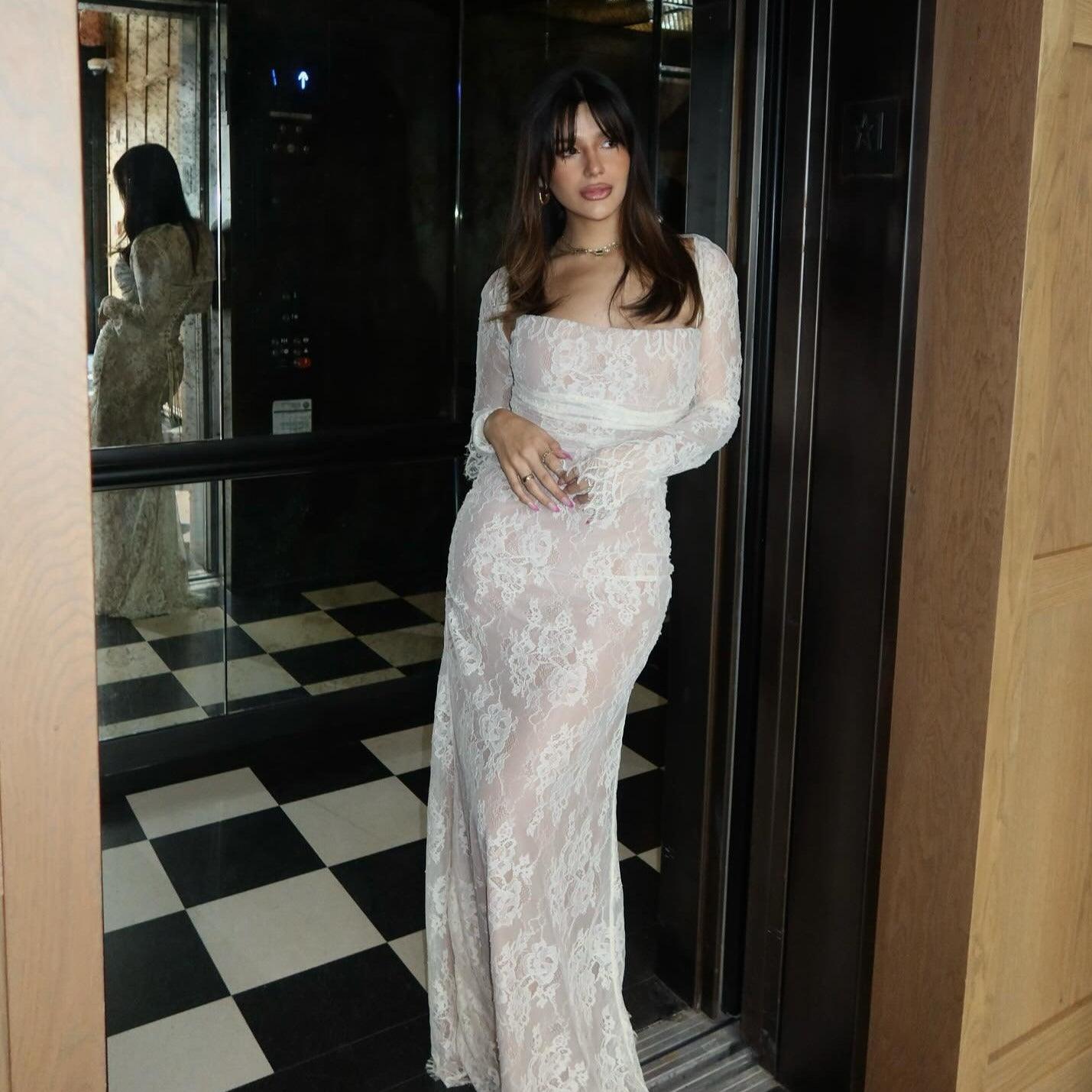 Dual Realms Vintage Lace Maxi Dress - View 6