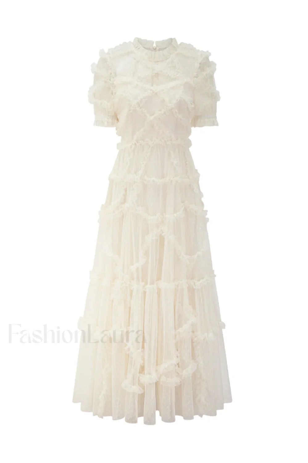 Kinley Ruched Ruffle Charming Hem Maxi Dress