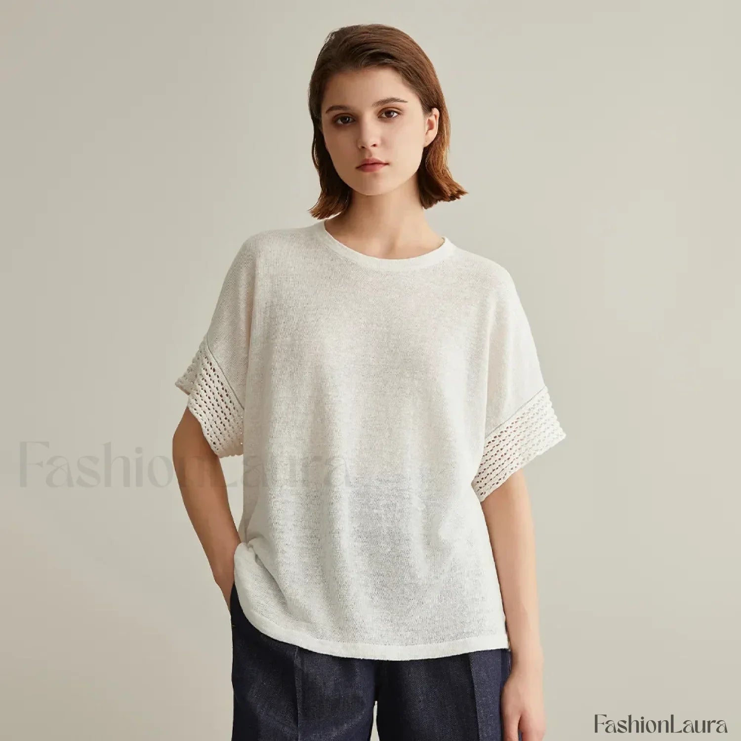 Knitted Pullover Linen Sweater T-Shirt