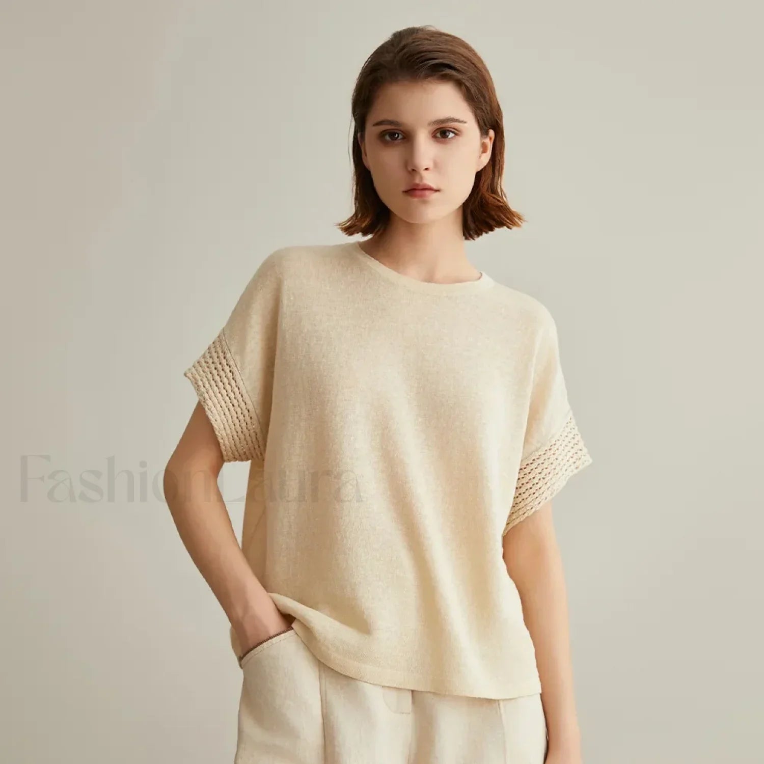 Knitted Pullover Linen Sweater T-Shirt