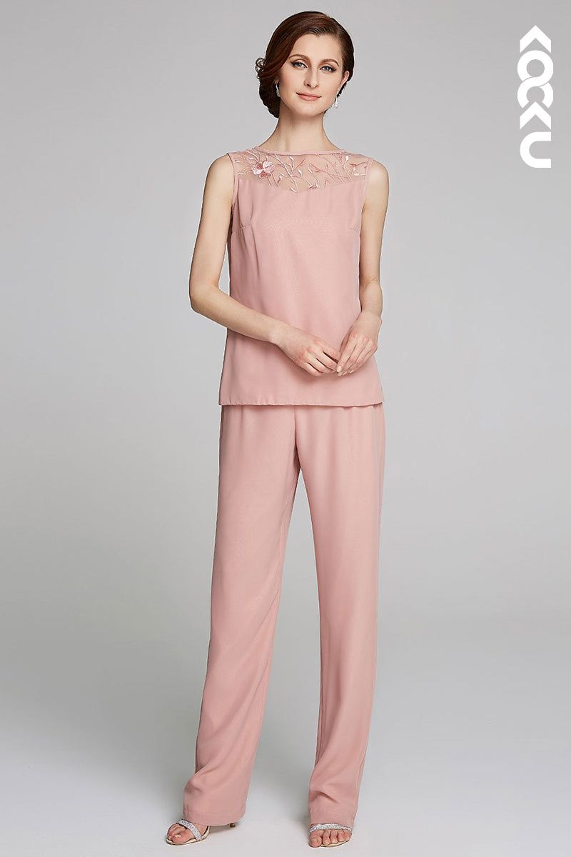 M6263 - Simple & Casual & Charming Three-Piece Chiffon Mother of the Bride Dress