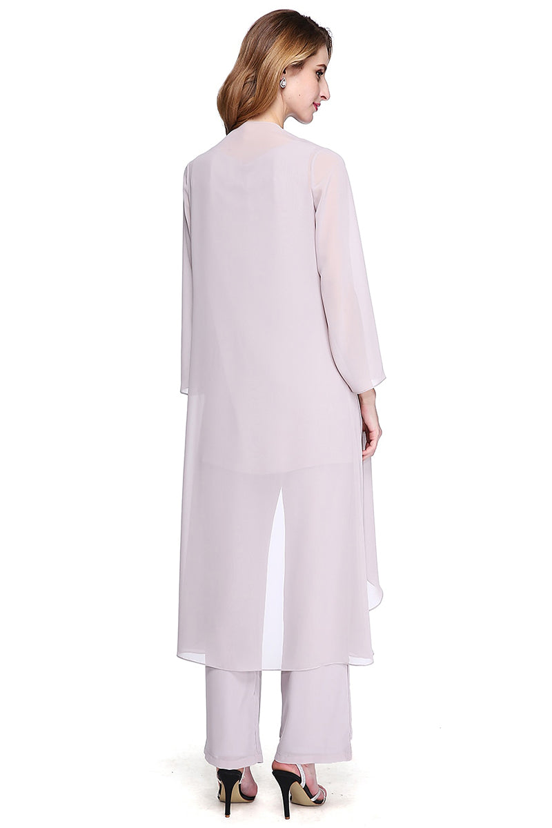 M6270 - Simple & Casual Three-Piece Chiffon Mother of the Bride Dress
