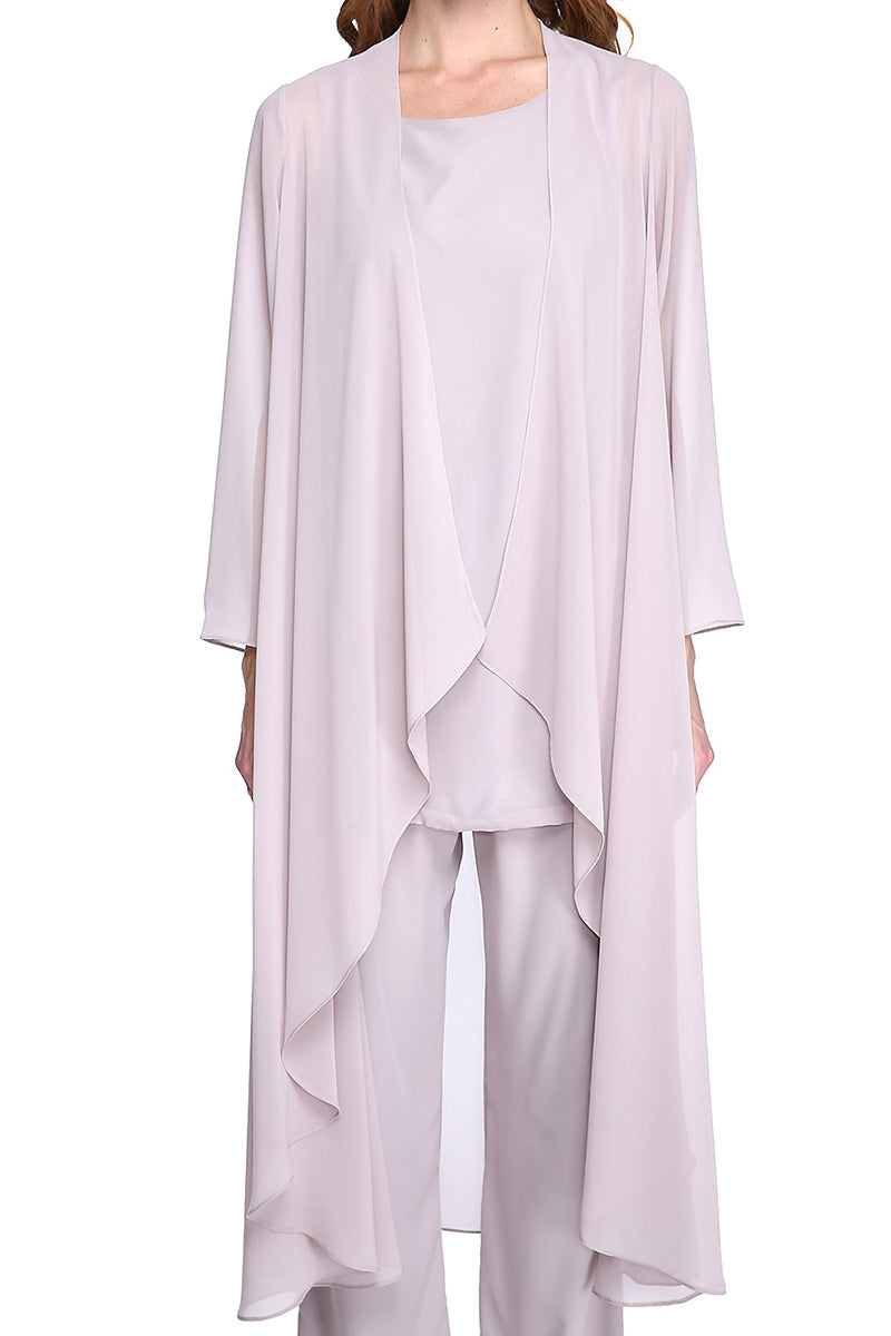 M6270 - Simple & Casual Three-Piece Chiffon Mother of the Bride Dress