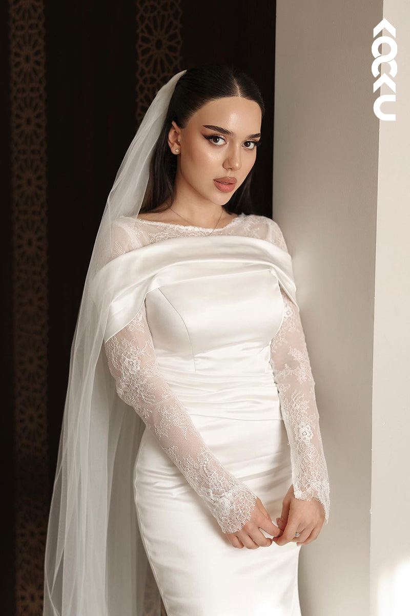 K2006 - Elegant & Charming Long Sleeves Mermaid Wedding Dress
