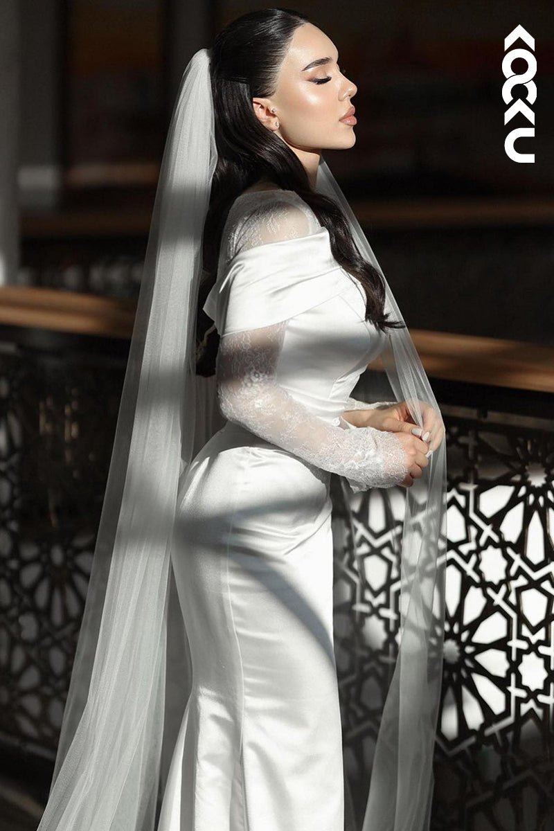 K2006 - Elegant & Charming Long Sleeves Mermaid Wedding Dress