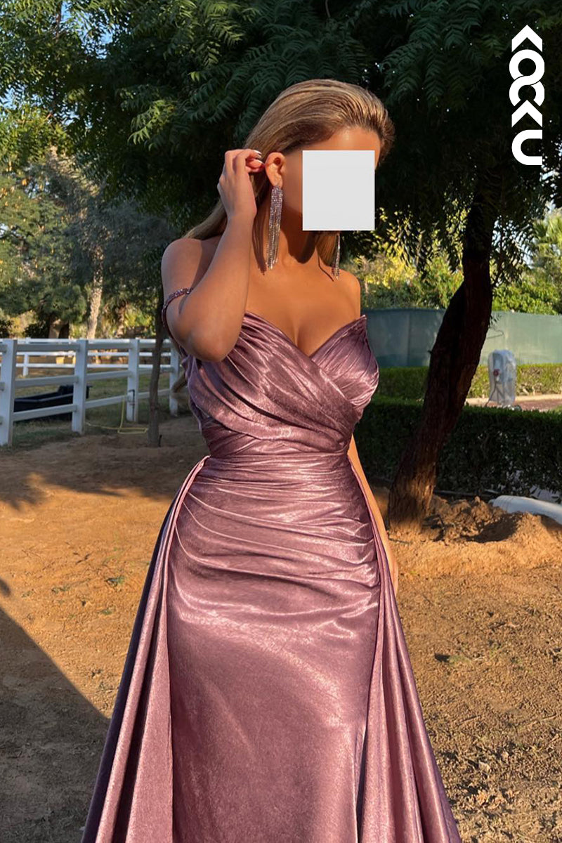 L2679 - Elegant & Luxurious Strapless Sleeveless Mermaid Ruched Formal Party Prom Dress