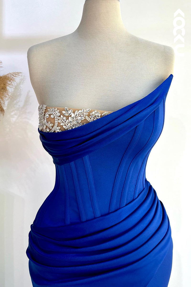 L2705 - Trumpet/Mermaid Off-Shoulder Sleeveless Elegant Prom Dress With Beaded