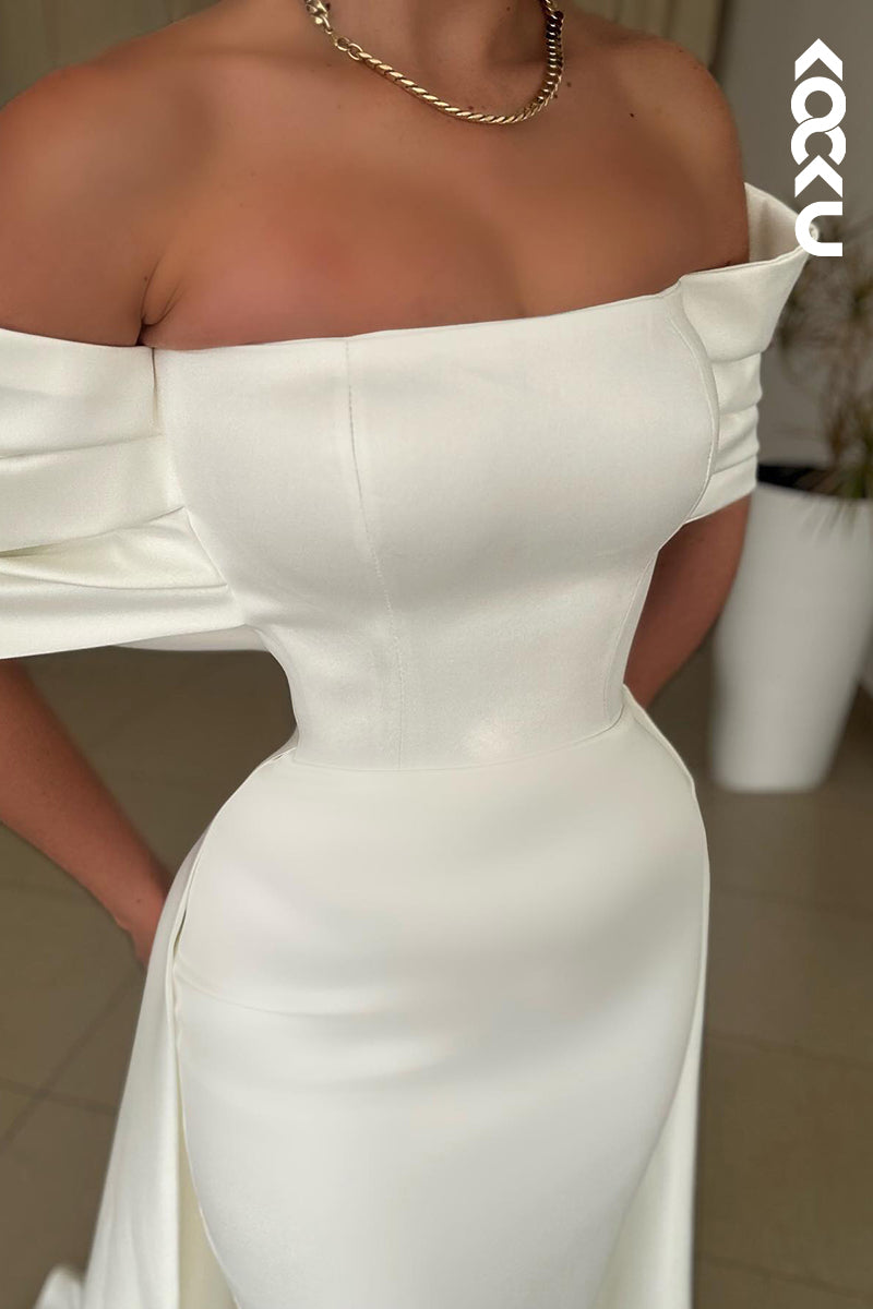 L2857 - Sheath/Column Off-Shoulder Sleeveless Party Prom Dress With Slit