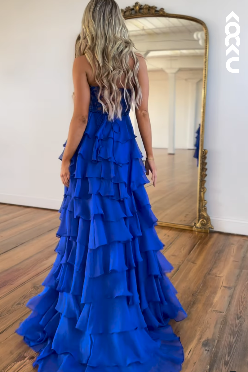 L2746 - Couture & Ornate A-line Sweetheart Ruched Sleevelss Formal Party Prom Dress
