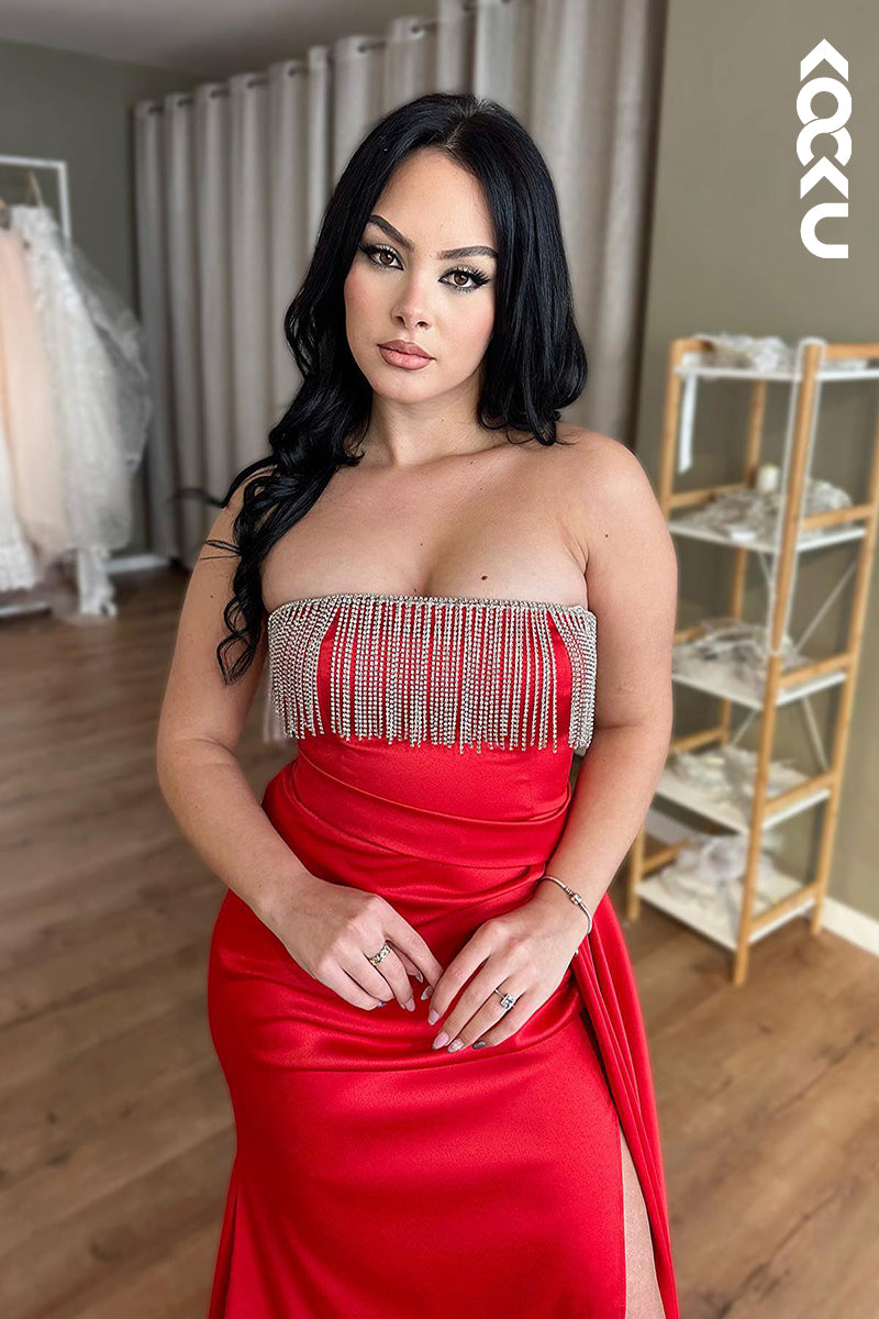 L2905 - Sexy & Hot Off-Shoulder Sleeveless Mermiad Side Slit Party Prom Dress
