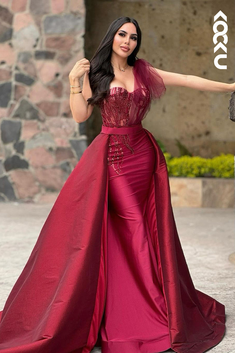 L2641 - Glamorous & Dramatic One Shoulder Sleeveless Mermaid Evening Party Prom Dress