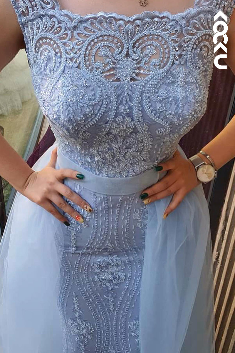 L2919 - Couture & Ornate Sheath/Column Sleeveless Applique Formal Party Prom Dress