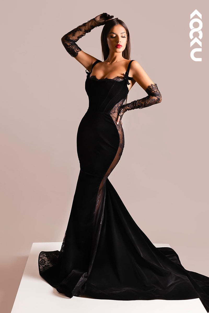 L2896 - Sexy & Hot Square Straps Trumpet/Mermaid Evening Formal Party Prom Dress