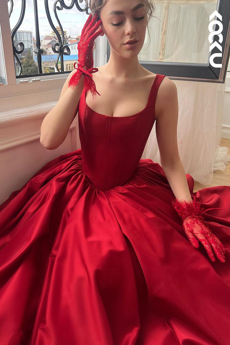 L2666 - Classic & Timeless Straps Scoop A-line Formal Party Prom Dress