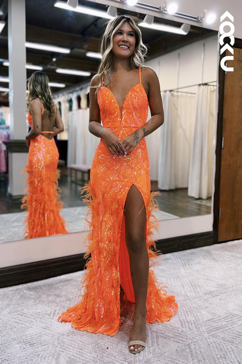 L2739 - Glamorous & Dramatic Trumpet/Mermaid V-neck Straps Evening Party Prom Dress