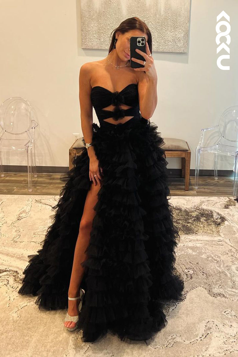 L2658 - Gorgeous & Charming Off-Shoulder Sleeveless A-line Evening Party Prom Dress
