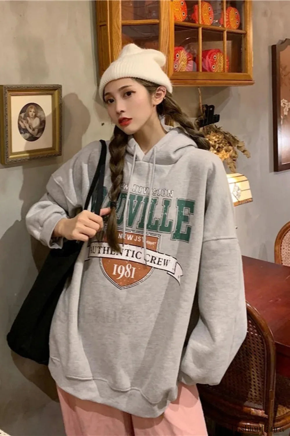 Korean Fashion Fleece Hooded Hoodie